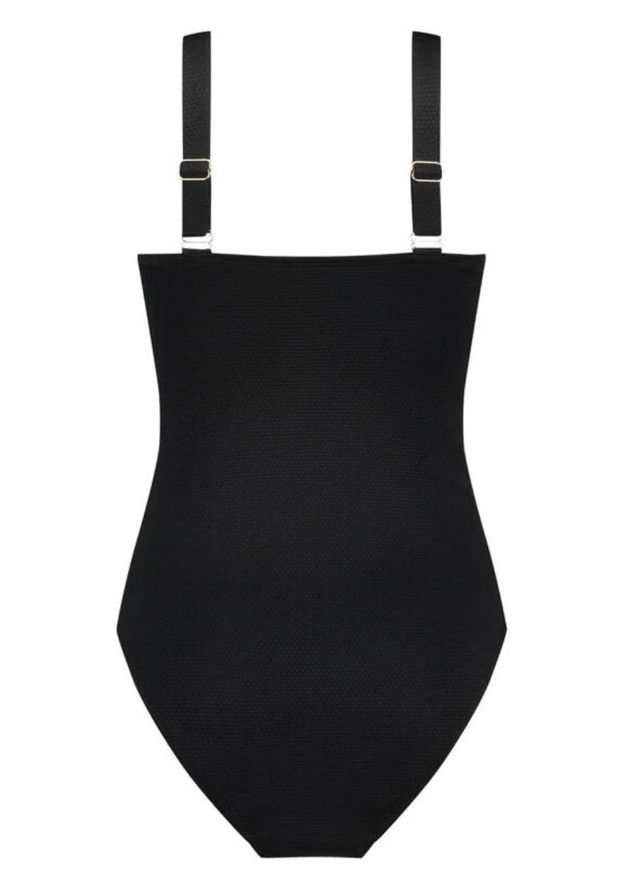 HUNKEMOLLER Textured Scalloped Twist-Front One-Piece Swimsuit