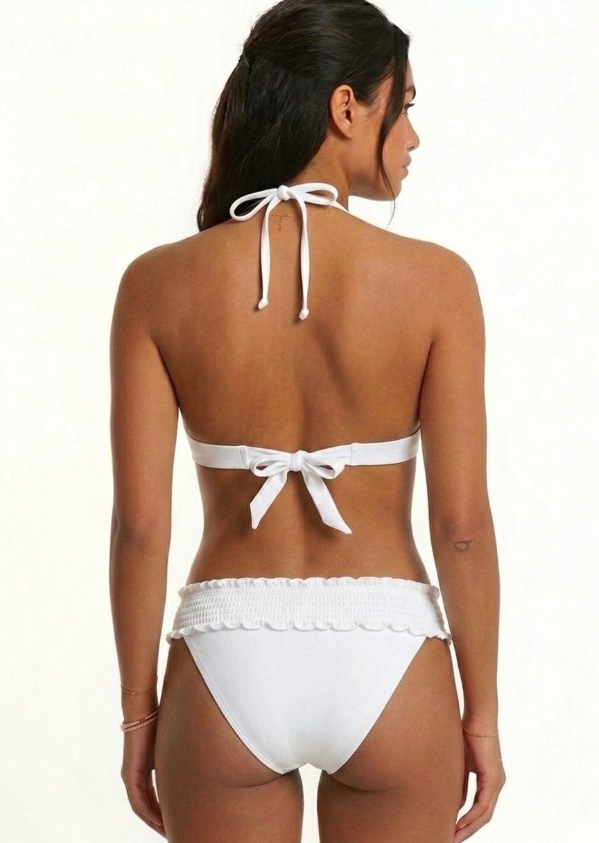 MANGO White Ruffled Bikini Set