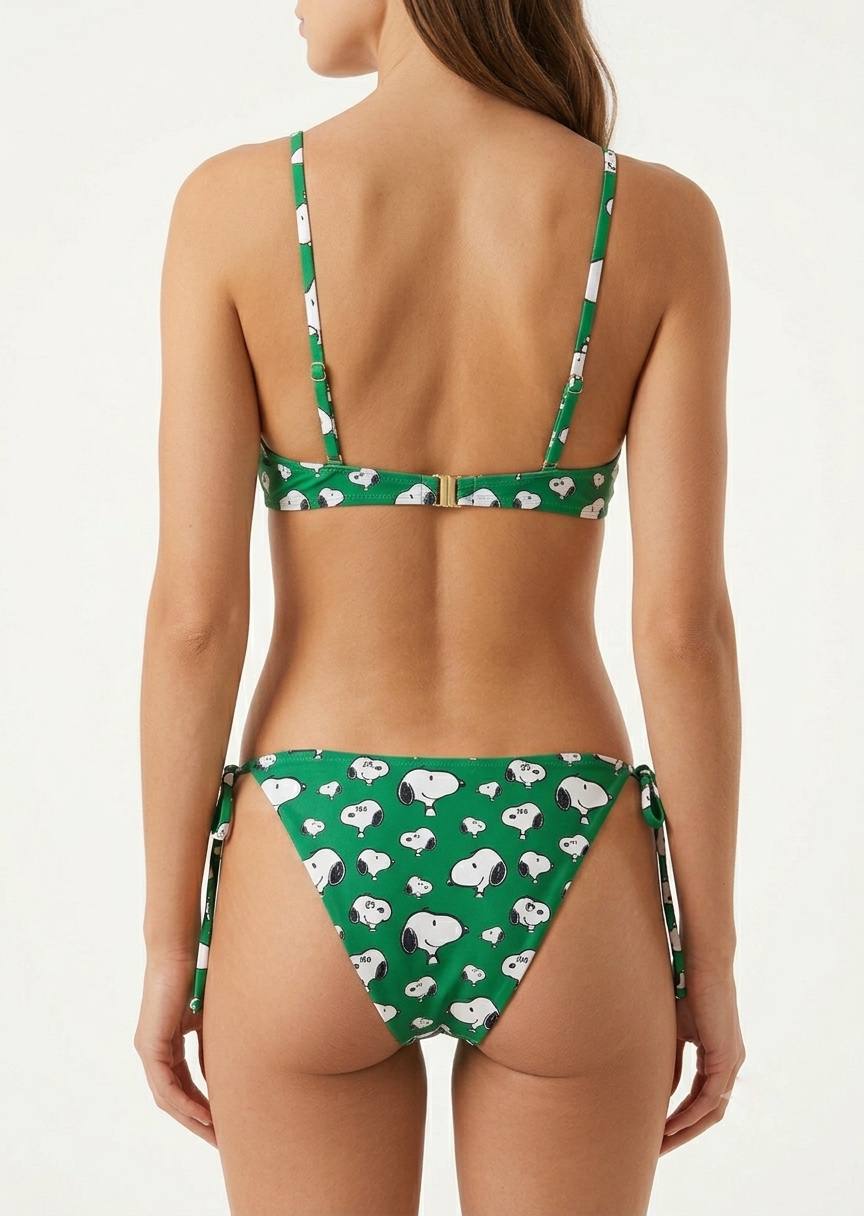 ROMWE Snoopy Print Underwire Bikini Set