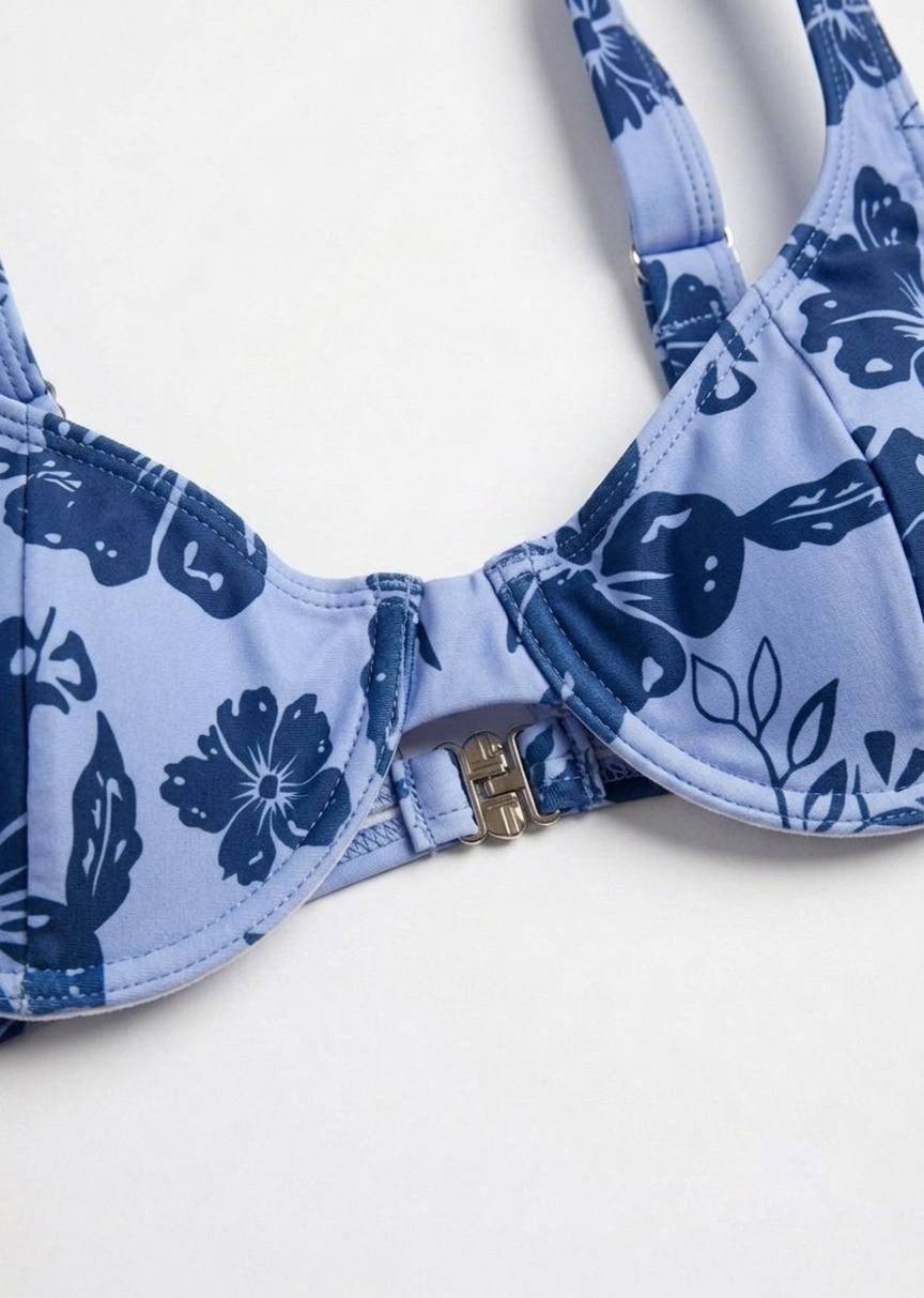 ROMWE Floral Print Underwire Bikini Set