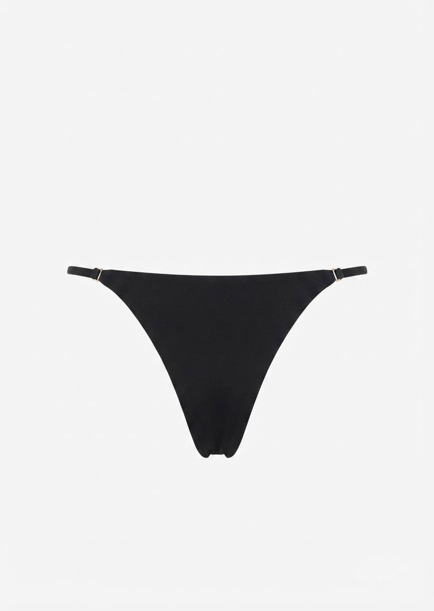 SHEIN Minimalist Black Thong Bikini Bottom