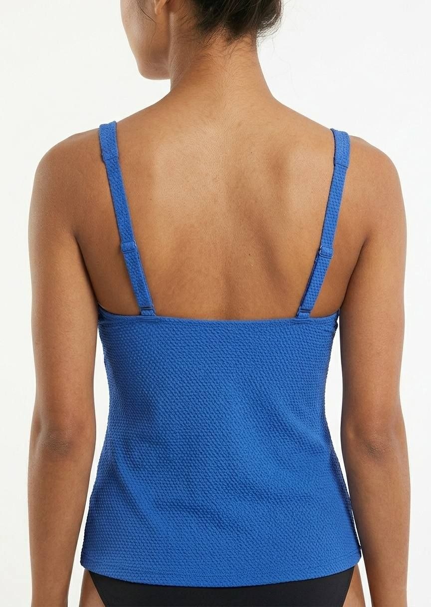 TU Women's Textured Scallop Trim Tankini Swim Top