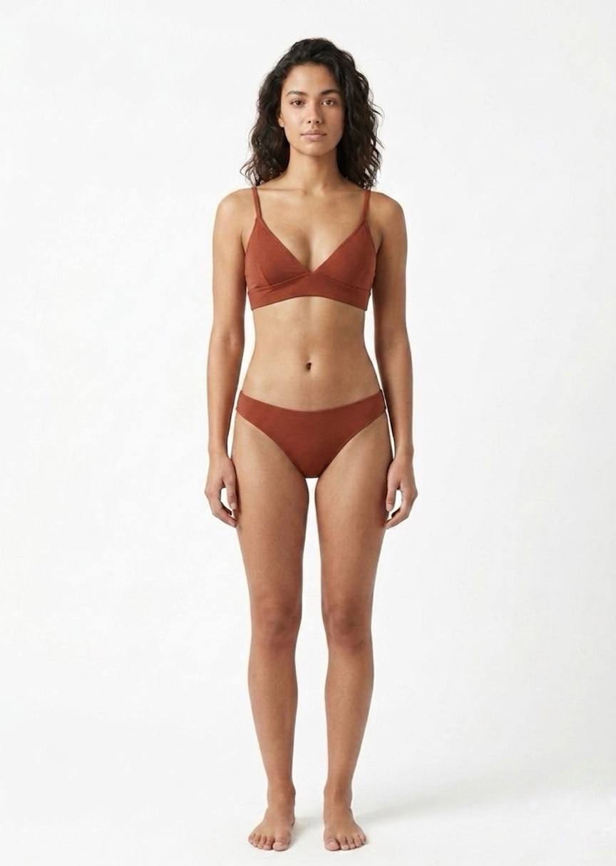 SHEIN Brown Lace-Up Back Bikini Set
