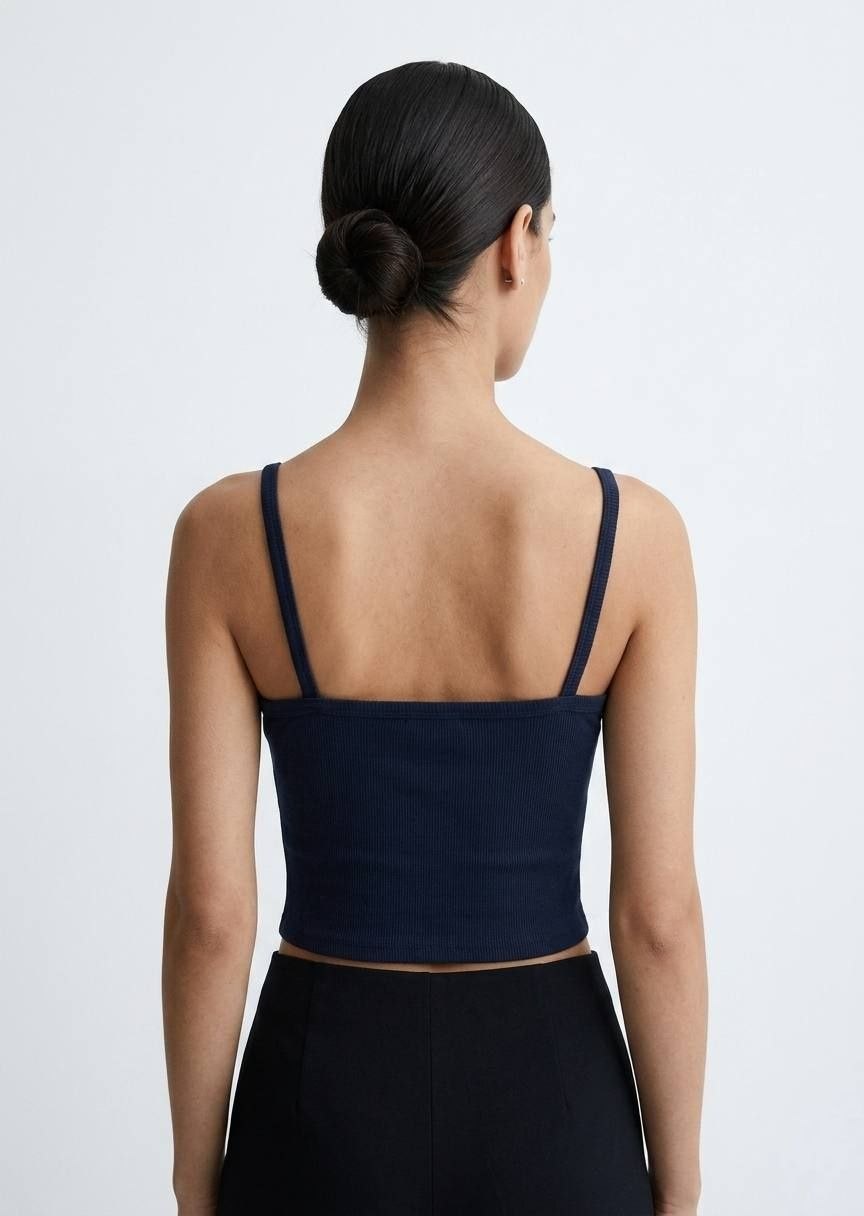 BERSHKA Women's Floral Lace Bustier Crop Top