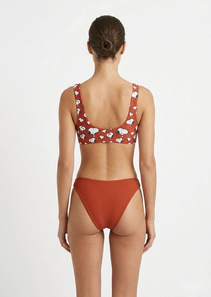 ROMWE Women's Reversible Bikini Set - Snoopy Graphic Print