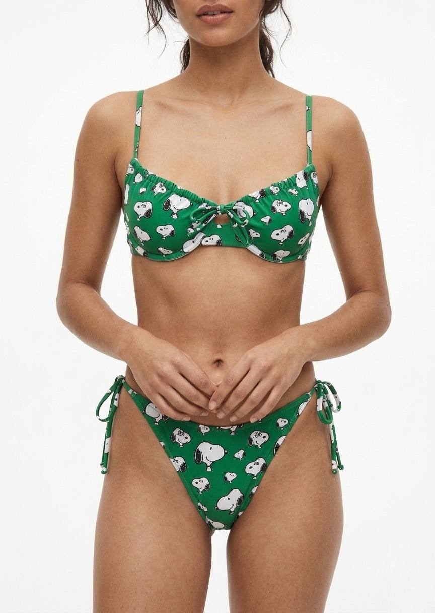 ROMWE Snoopy Print Underwire Bikini Set