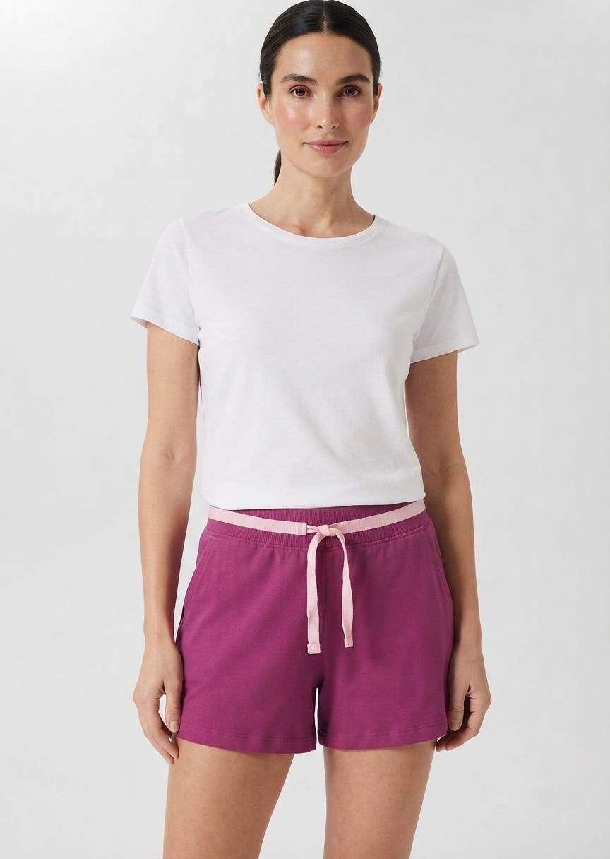 Women's Casual Elastic-Waist Lounge Shorts - Comfortable Summer Wear