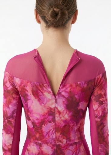 SHEIN Floral Print Long Sleeve Mesh Insert Jumpsuit Swimsuit