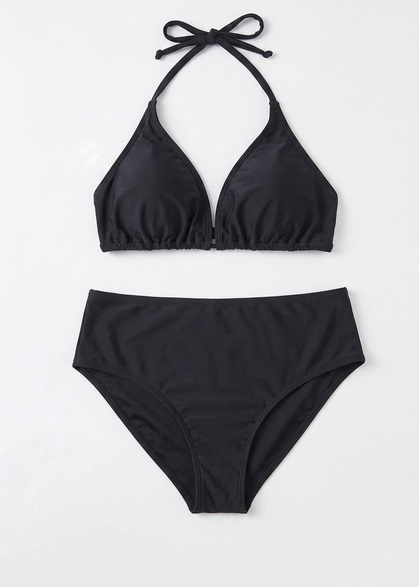 SHEIN Classic Halter Neck High-Waisted Bikini Set