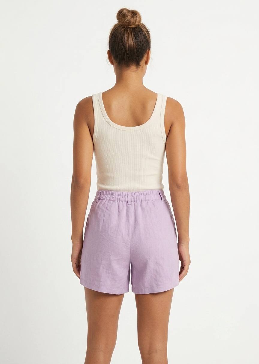 ESMARA Women's High-Waisted Casual Shorts - Lilac Summer Essential