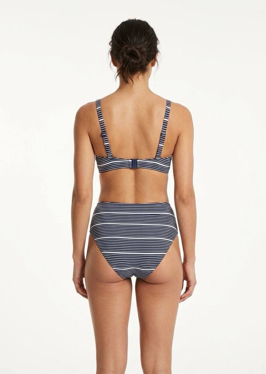 TU BRAND Classic Striped High-Waisted Bikini Set