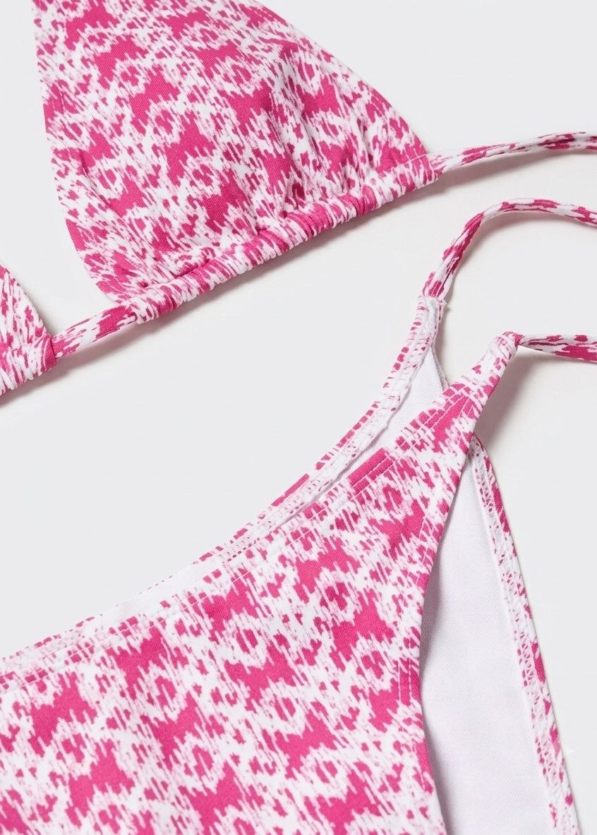 MANGO Pink Printed Halter Bikini Set