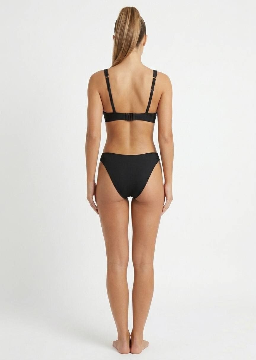 HUNKEMOLLER Ribbed O-Ring Cheeky Bikini Set
