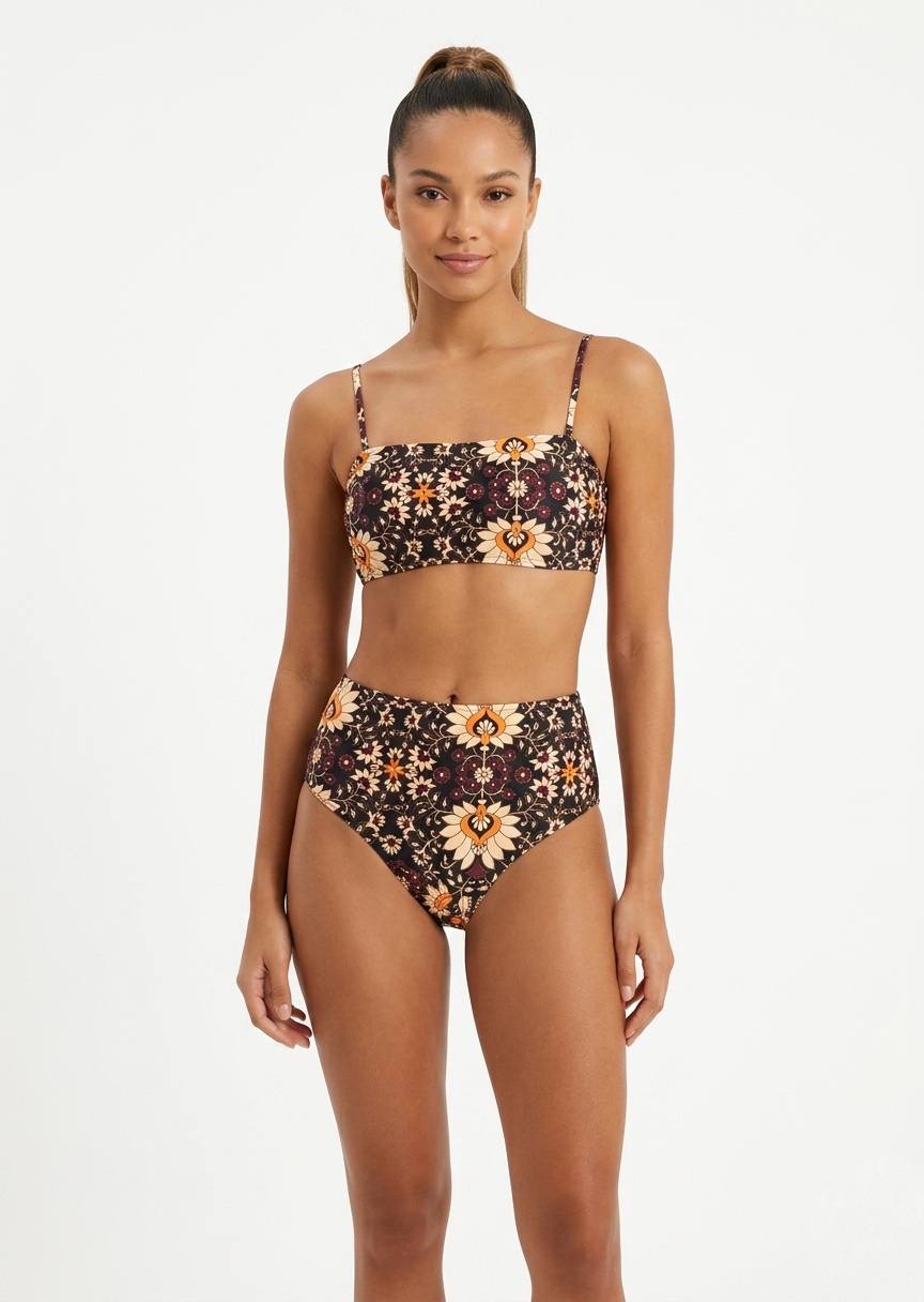 SHEIN Floral Print High-Waisted Bikini Set