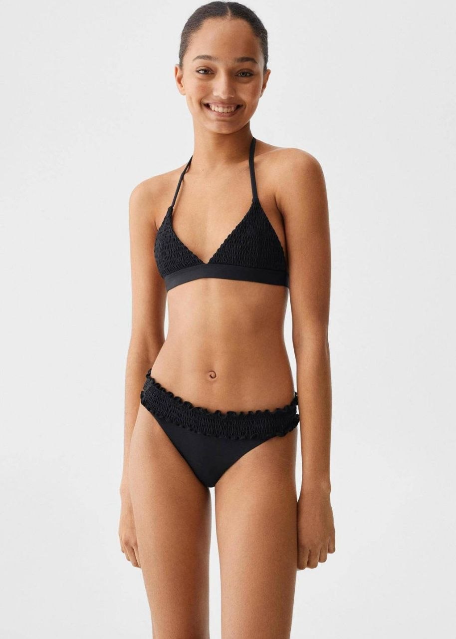 MANGO Black Ruffled Bikini Set