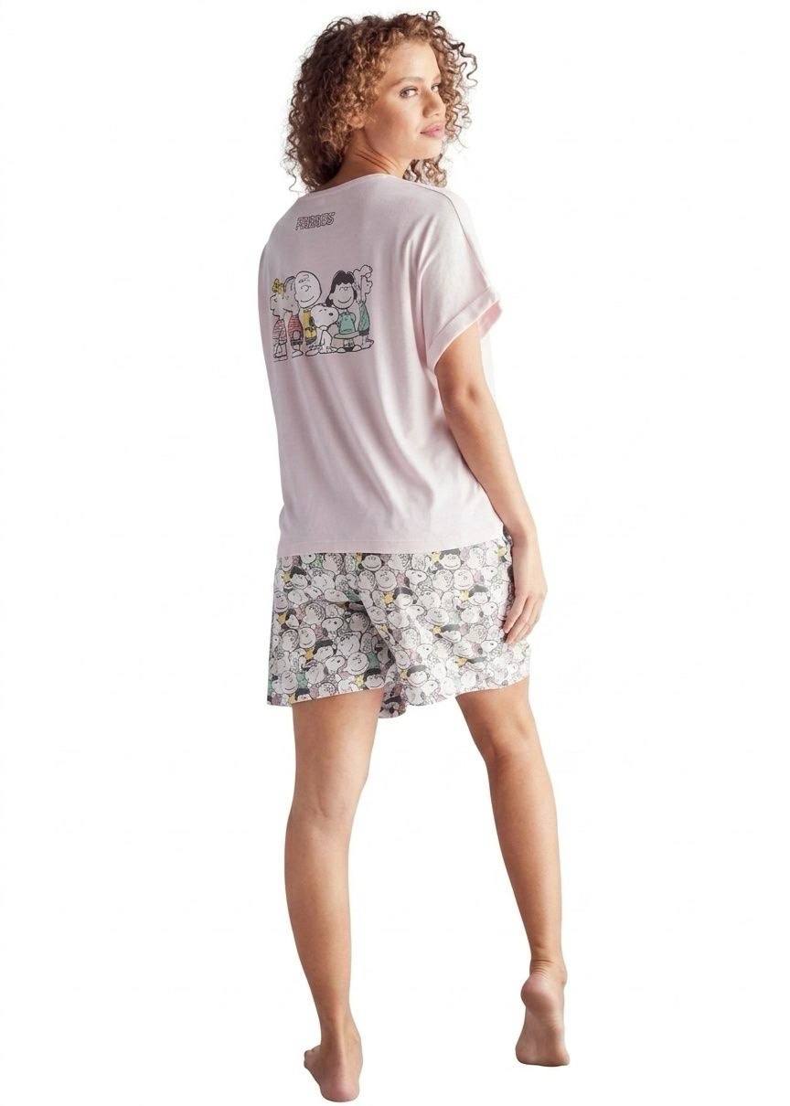 MIX BRAND Snoopy Print T-shirt and Shorts Set