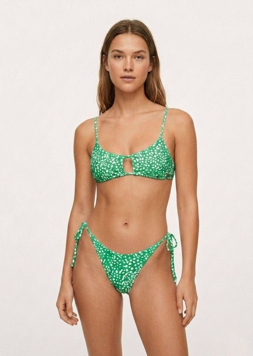 SHEIN Polka Dot Cutout Scoop Neck Bikini Set