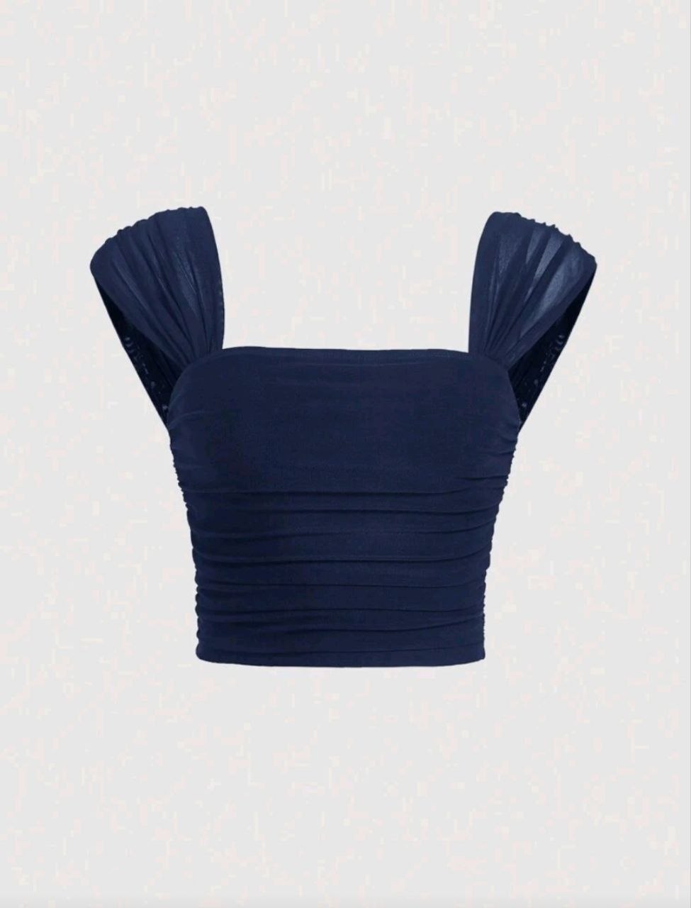 SHEIN MOD Square Neck Ruched Summer Bodycon Crop Tank Top