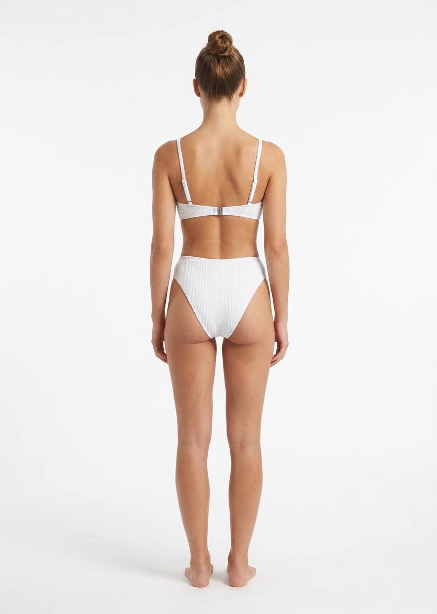 SHEIN White Textured Underwire Bikini Set