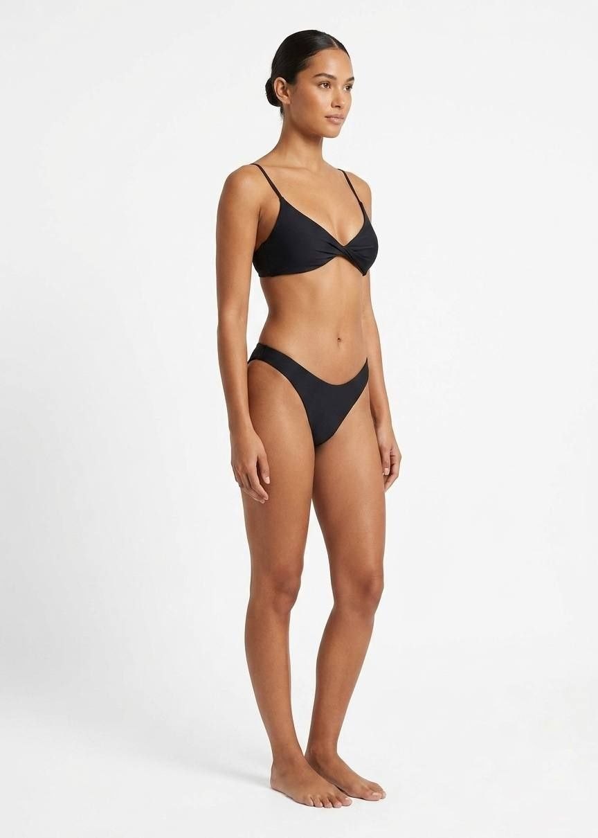 SHEIN Classic Twist-Front V-Neck Bikini Set