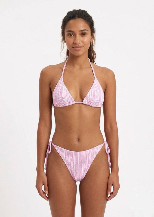 SHEIN Women’s Striped Triangle Bikini Set with Side-Tie Bottoms