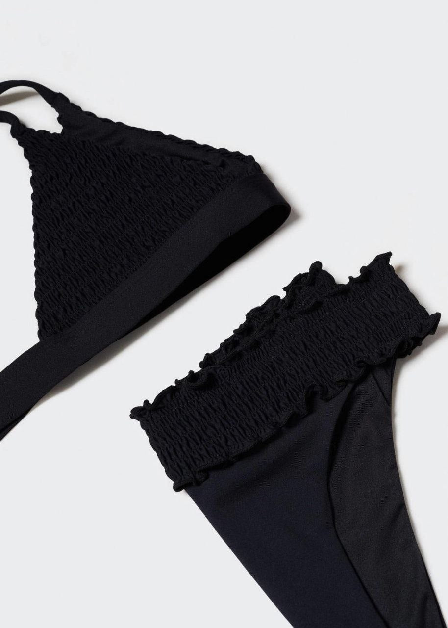 MANGO Black Ruffled Bikini Set