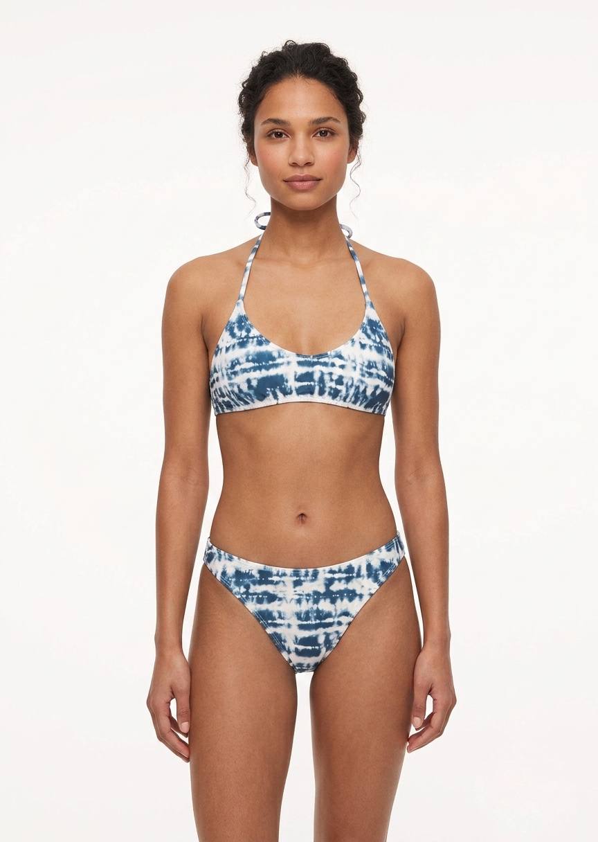 MANGO BRAND Tie-Dye Halter Bikini Set