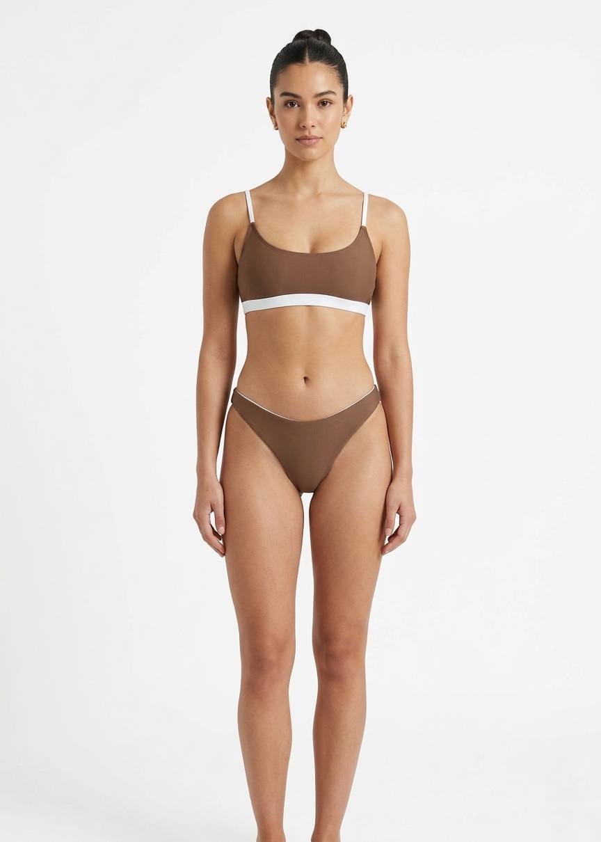 Minimalist Contrast Two-Piece Bikini