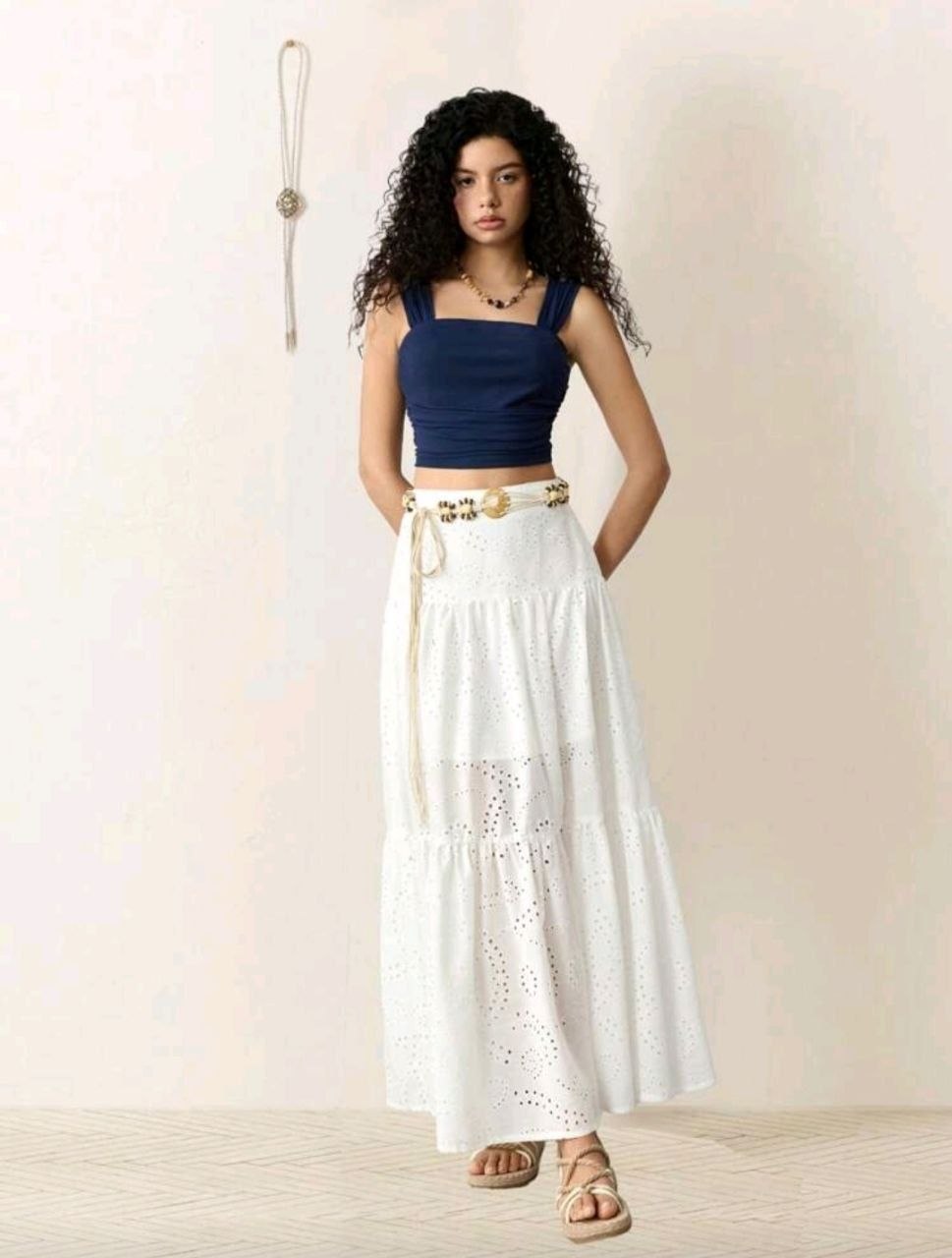 SHEIN MOD Square Neck Ruched Summer Bodycon Crop Tank Top
