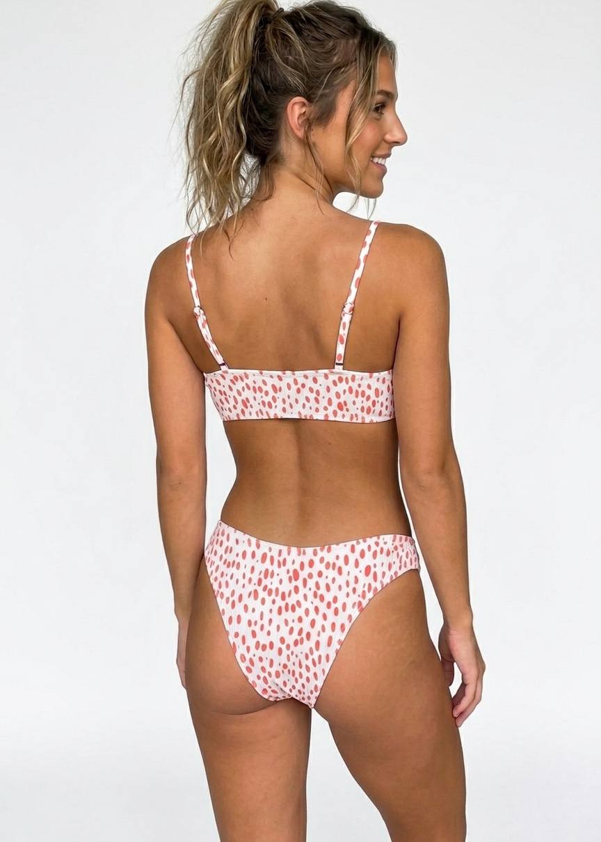 SHEIN Cute Dalmation Dot Scoop Neck Bikini Set
