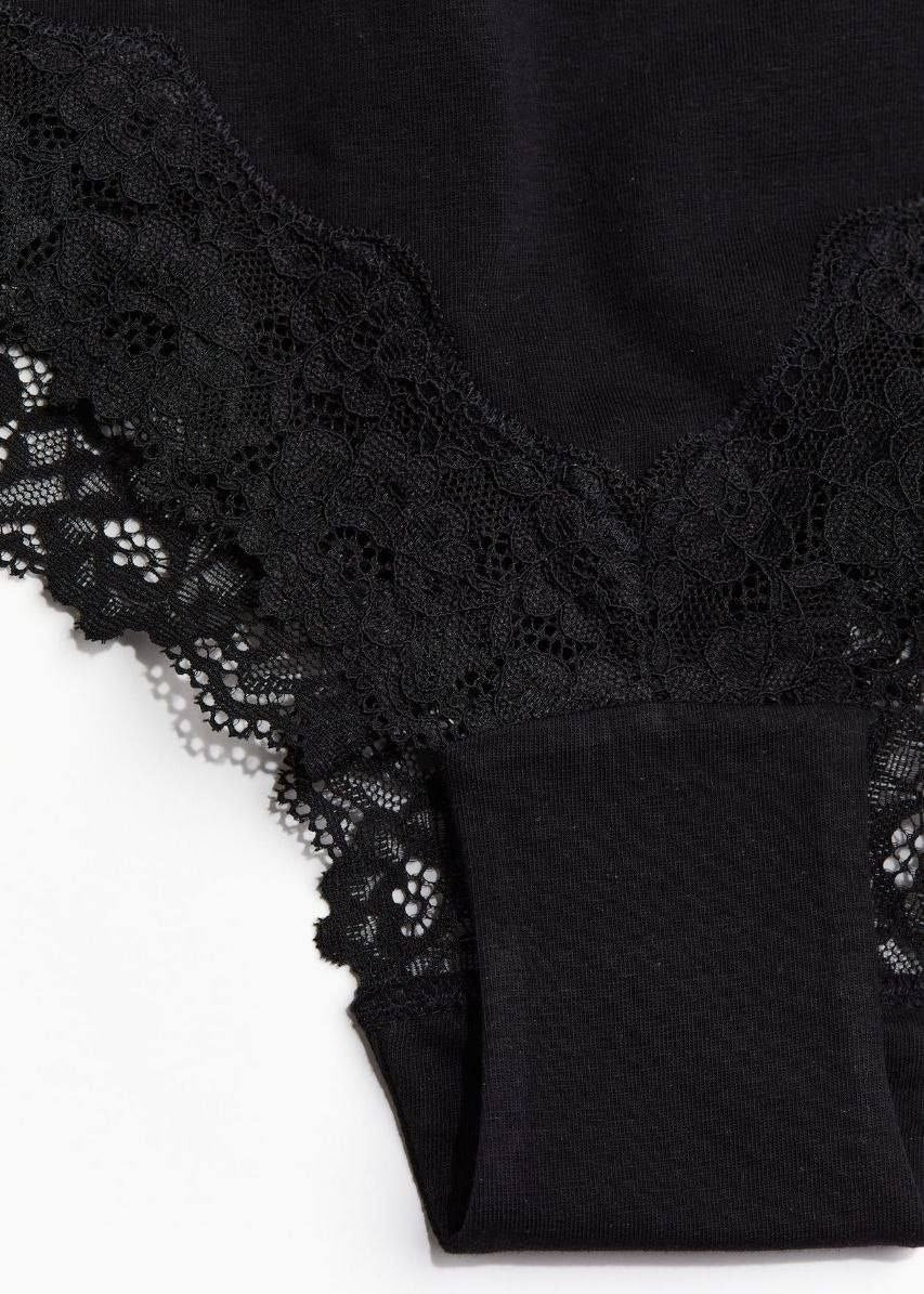 3-Pack High-Waist Seamless Panties – Black