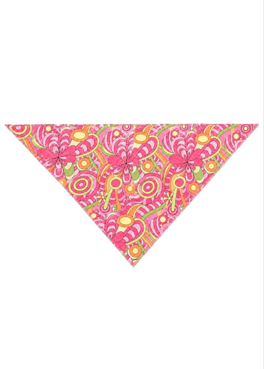 SHEIN Retro Psychedelic Floral 4-Piece Bikini Set with Sarong and Bandana