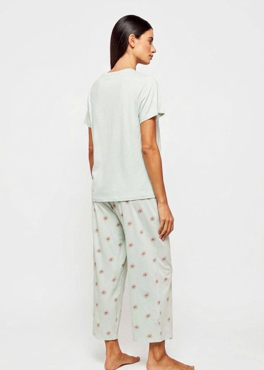 MAX BRAND Floral Print Short Sleeve Pyjama Set - 2 Pieces