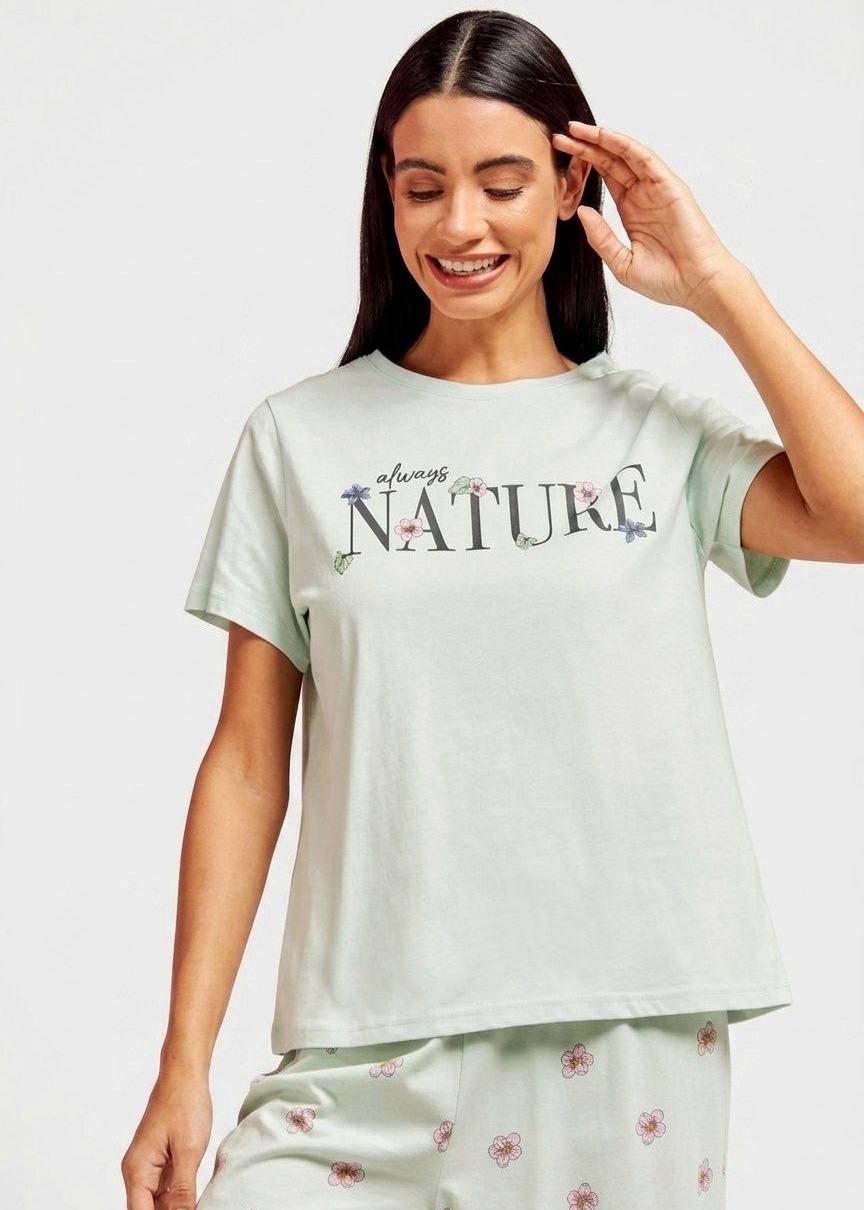 MAX BRAND Floral Print Short Sleeve Pyjama Set - 2 Pieces