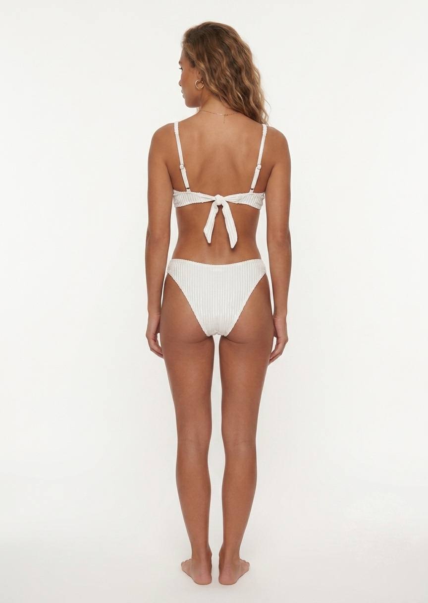 SHEIN White Ribbed Underwire Bikini Set