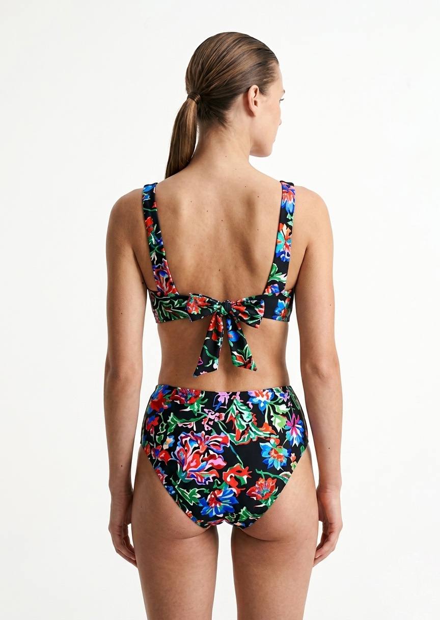 SPLASH Floral Print High-Waisted Bikini Set