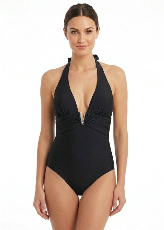 Splash Elegant V-Neck Halter One-Piece Swimsuit