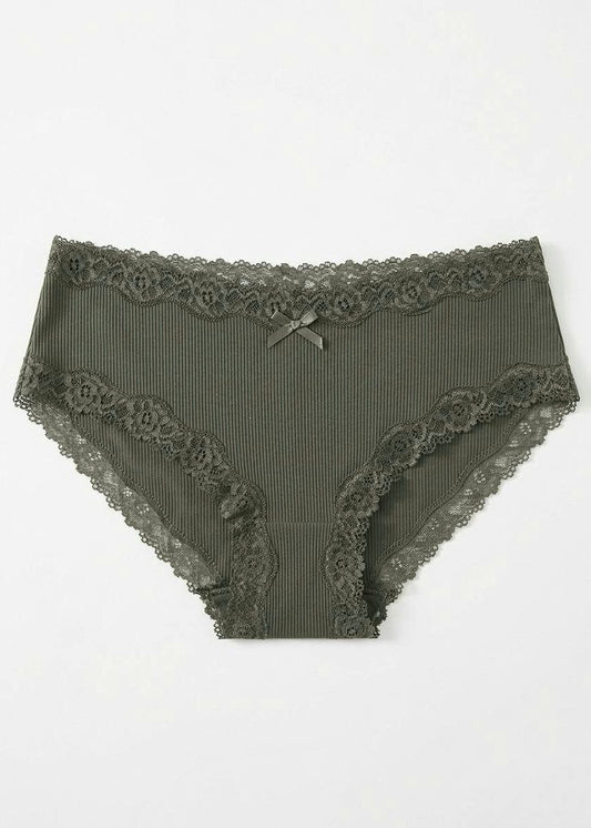 H&M Sleek Ribbed Comfort Panties – Olive Green
