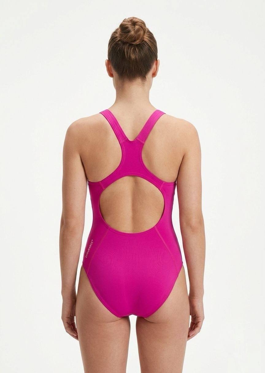 SPEEDO Women’s Classic Athletic One-Piece Swimsuit – Vibrant Pink