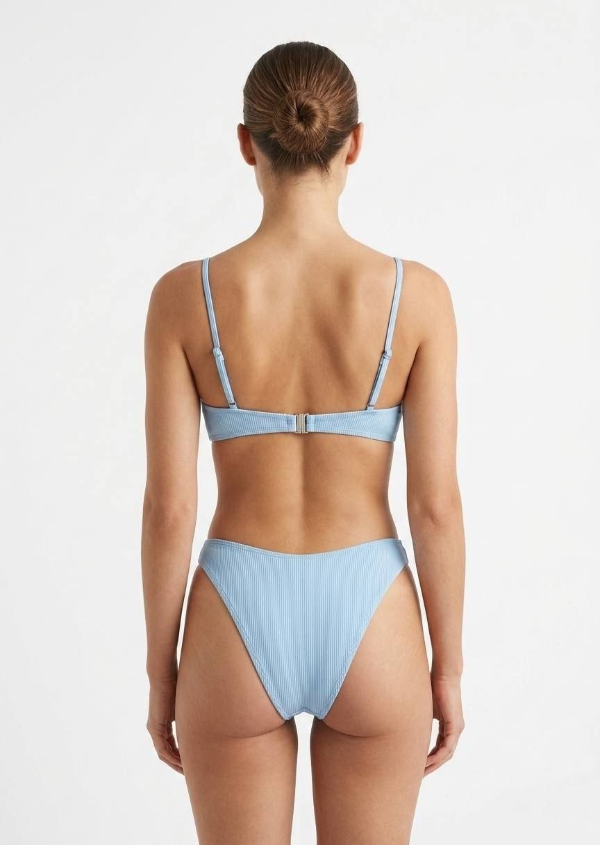 SHEIN Ribbed V-Wire Underwire Bikini Set