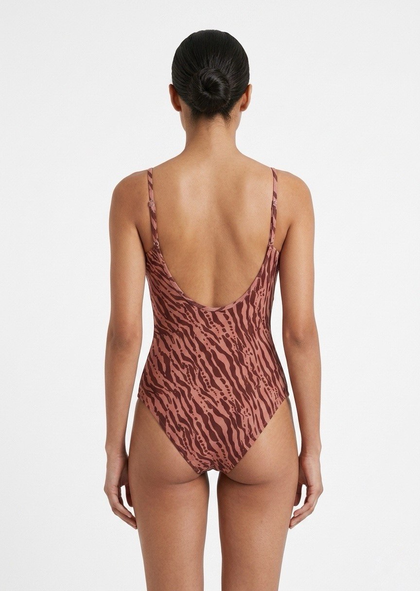 SPLASH Animal Print Ring Detail One-Piece Swimsuit
