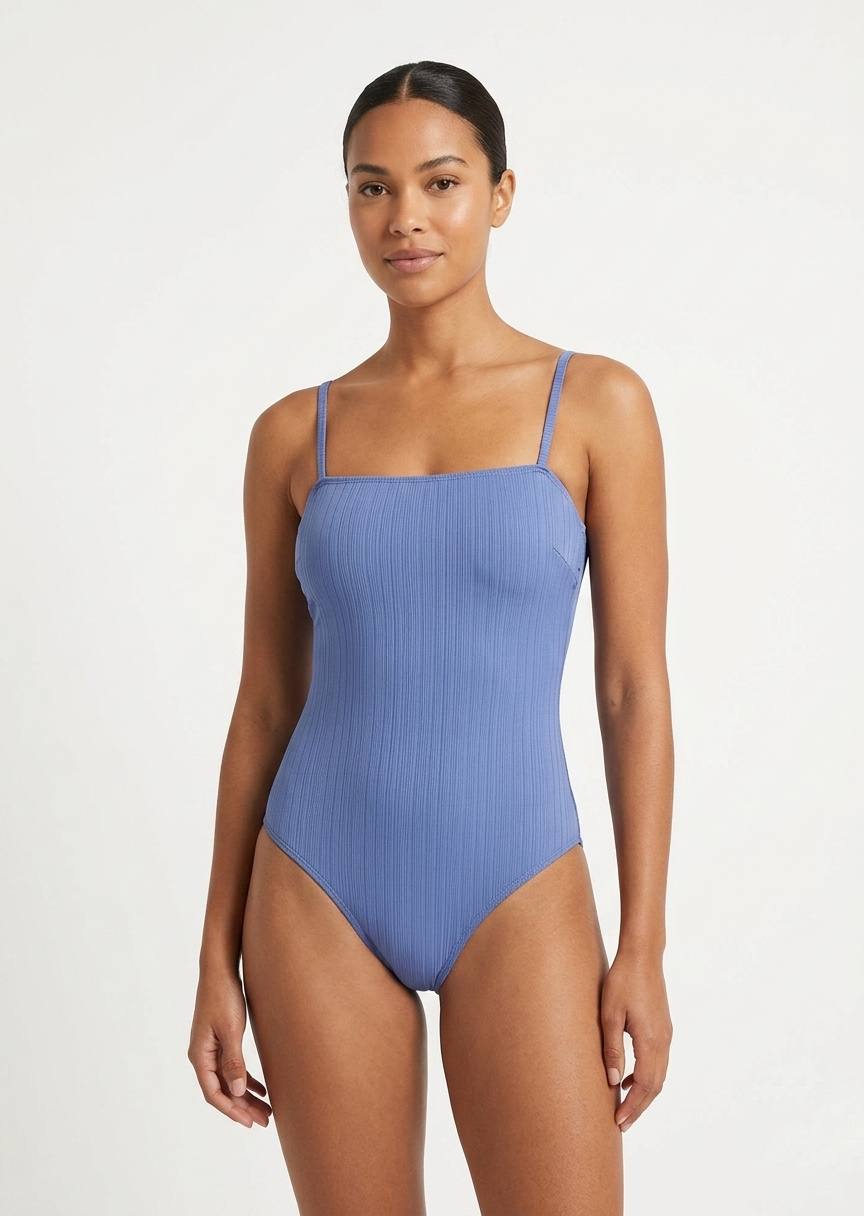 TU BRAND Minimalist Square Neck One-Piece Swimsuit