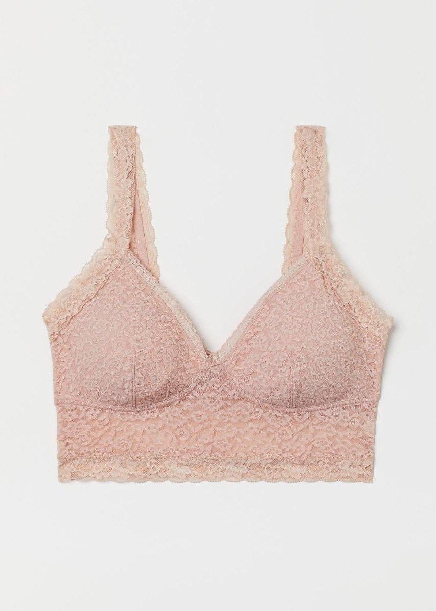 H&M Vintage-Style Floral Lace Longline Bralette