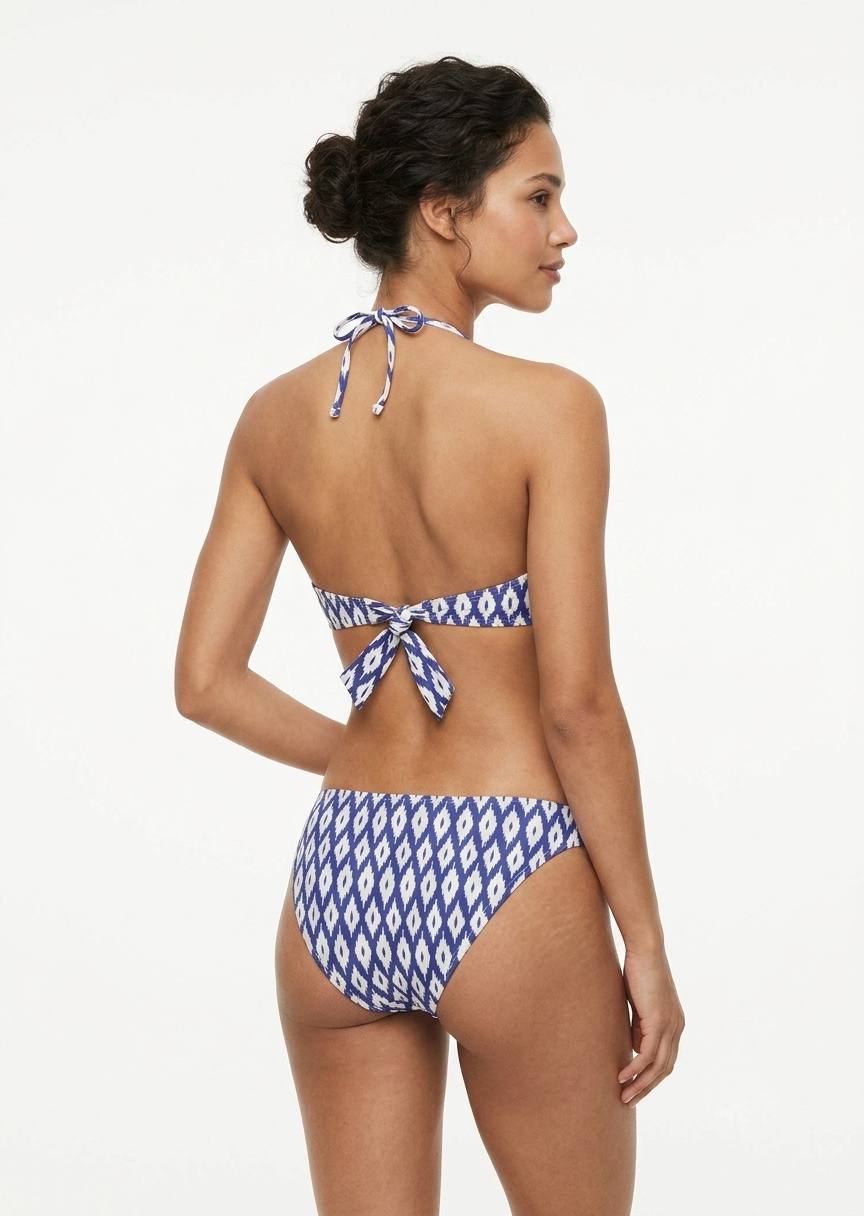 MANGO BRAND Geometric Print Halter Bikini Set