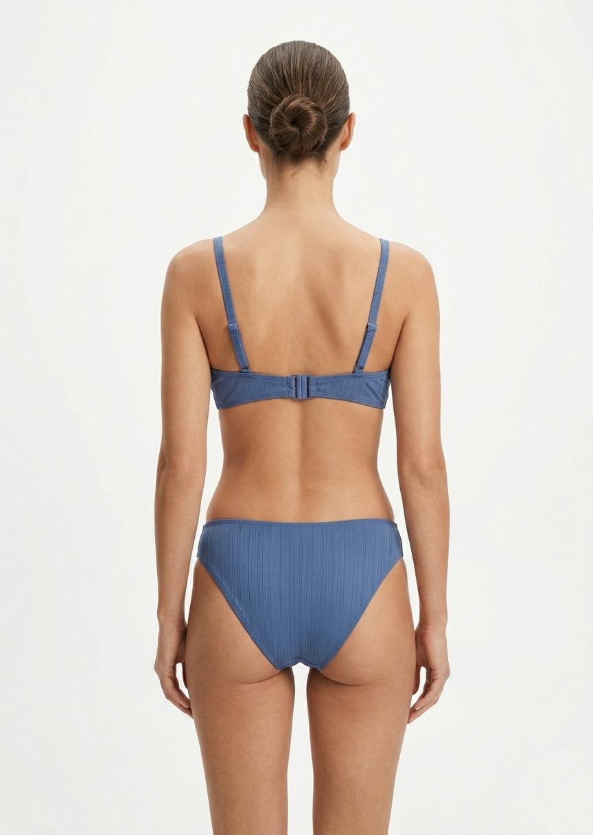 TU BRAND Twist-Front Ribbed Bikini Set