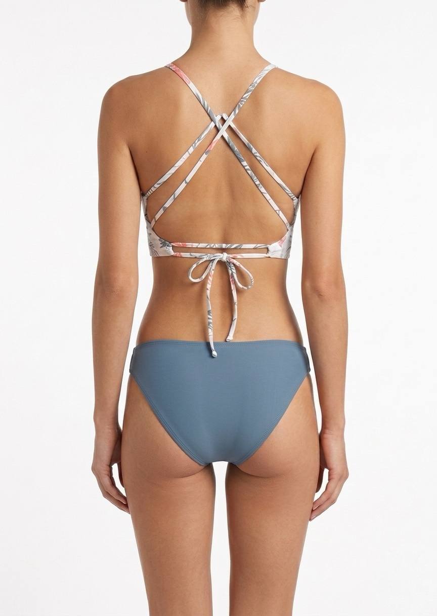 SHEIN Tropical Print Tie-Back Bikini Set