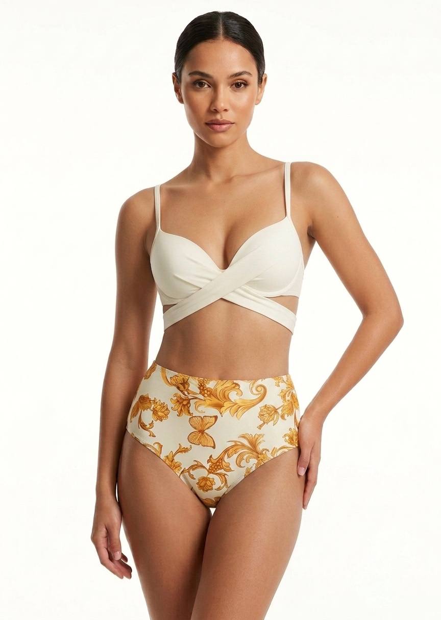 SHEIN Elegant High-Waist Bikini Set with Matching Cover-Up