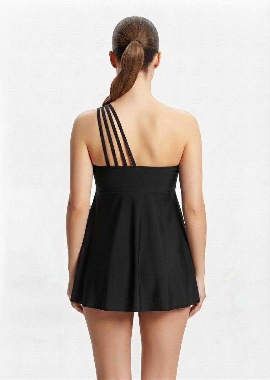 SHEIN One-Shoulder Tankini Set with Separate Bottoms