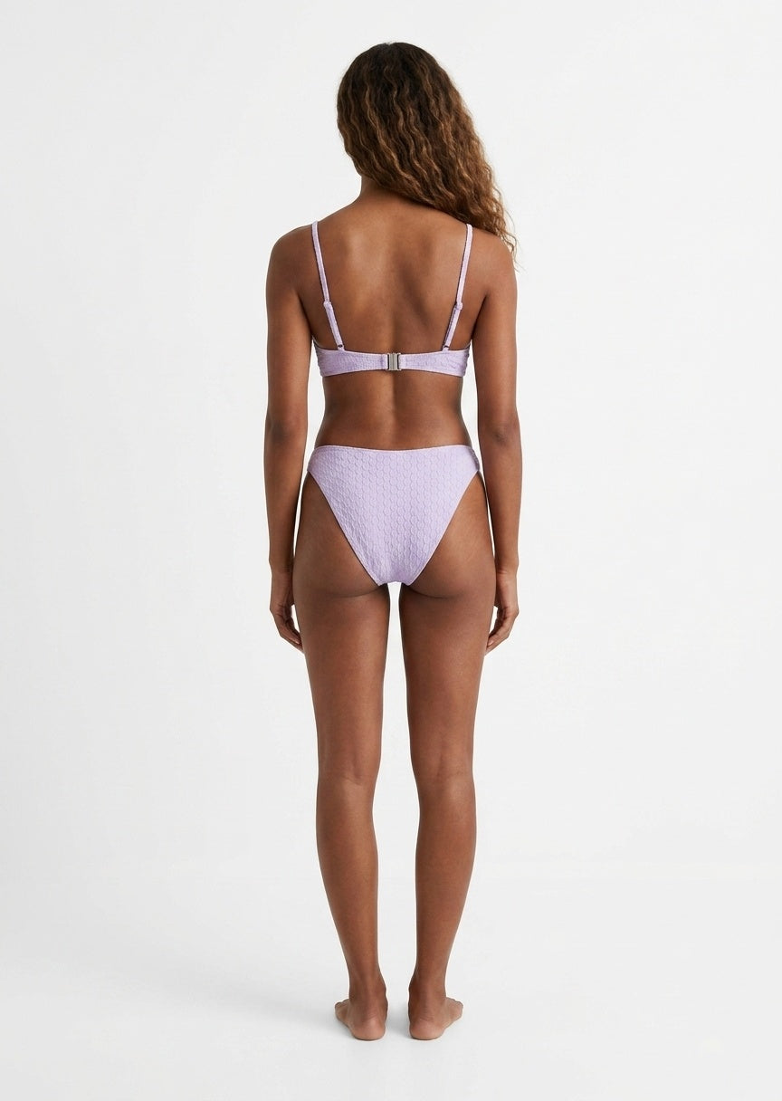SHEIN Textured Lilac Triangle Bikini Set
