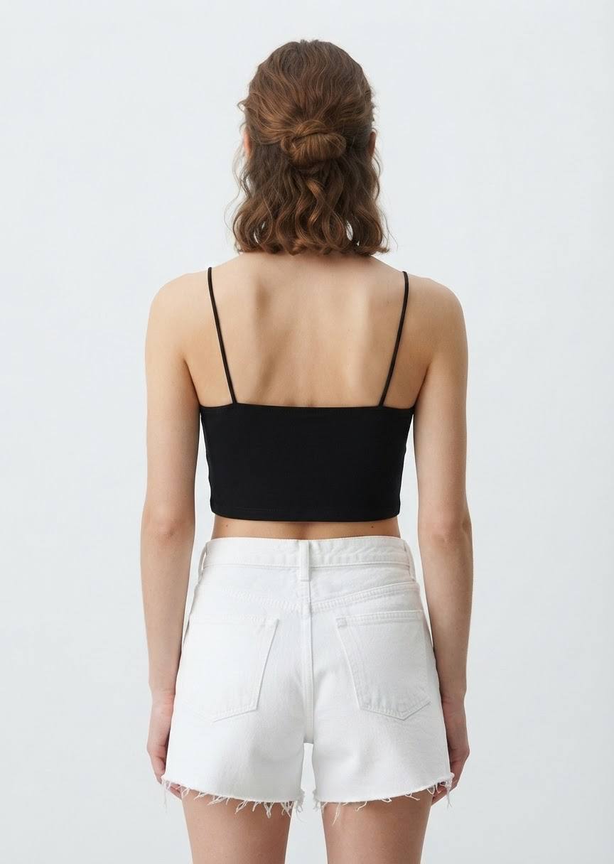 SHEIN Lace Trim Camisole Crop Top